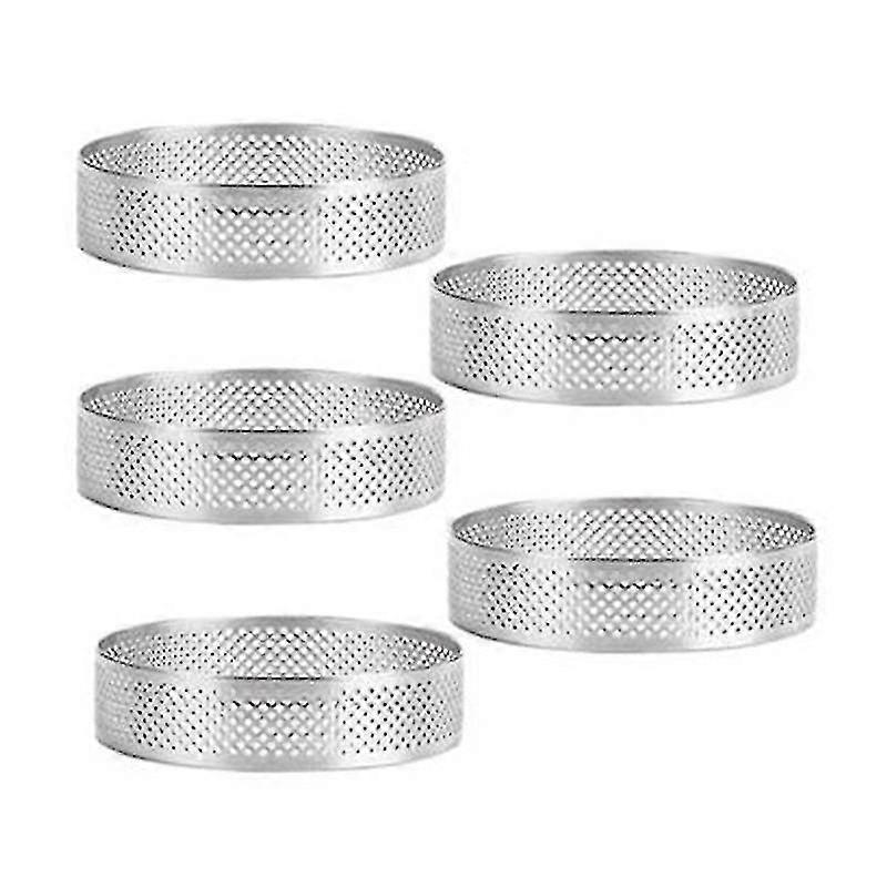 5pcs Circular Tart Molds for Fruit Pie Quiche Mousse Dessert Baking