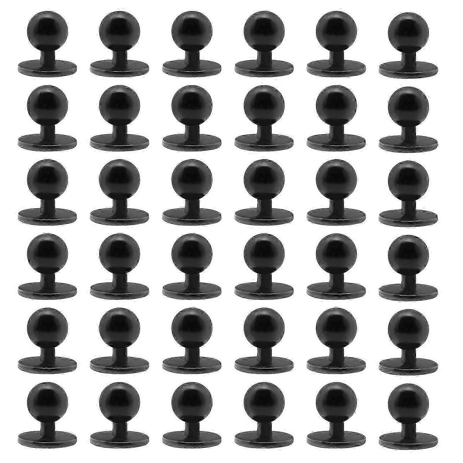 Black Round Buttons for Chef Jackets, 100-Pack Replacement Clothing Accessories