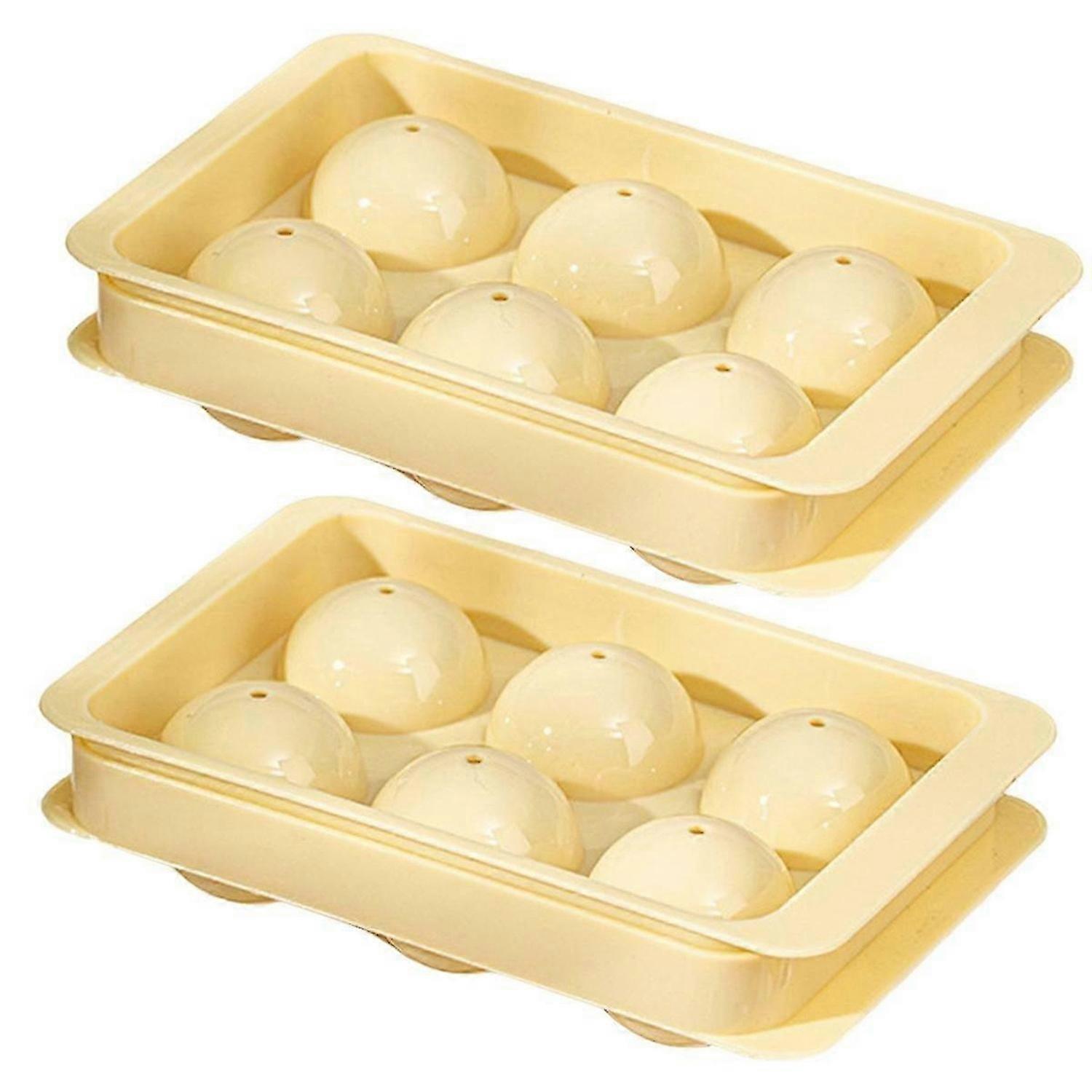 Large Ice Square Molds, 2 INCH Space-Saving Whiskey Ice Square Mold, Leak-Free Round Ice Square Khaki Ice Tray