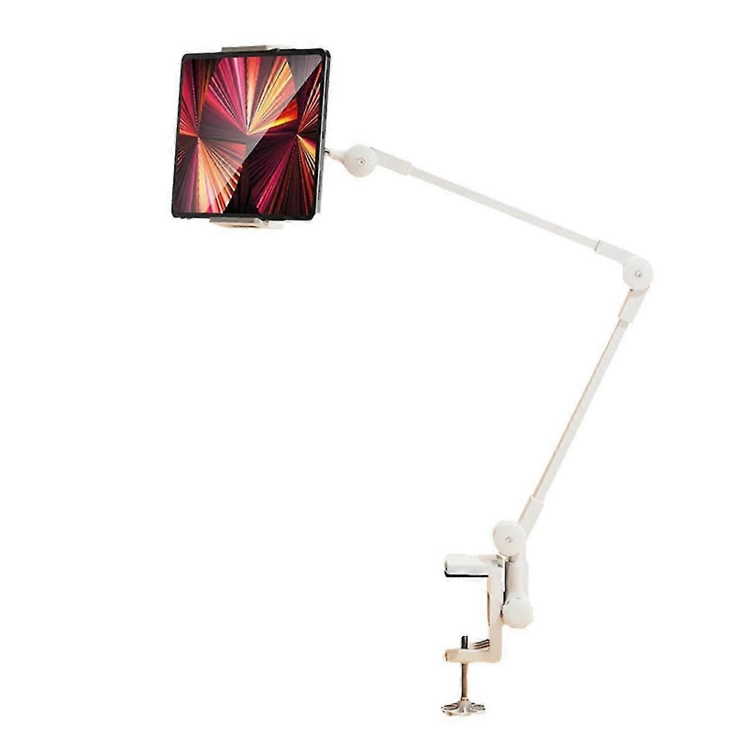 Lazy Person Bracket Tablet Holder Desk Stand Adjustable Foldable Arm Tablet Bracket White