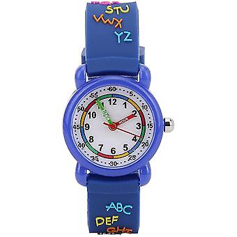 Kids Cartoon Watch, Brev mønster vandtætte børn armbåndsur Pu Strap armbåndsur