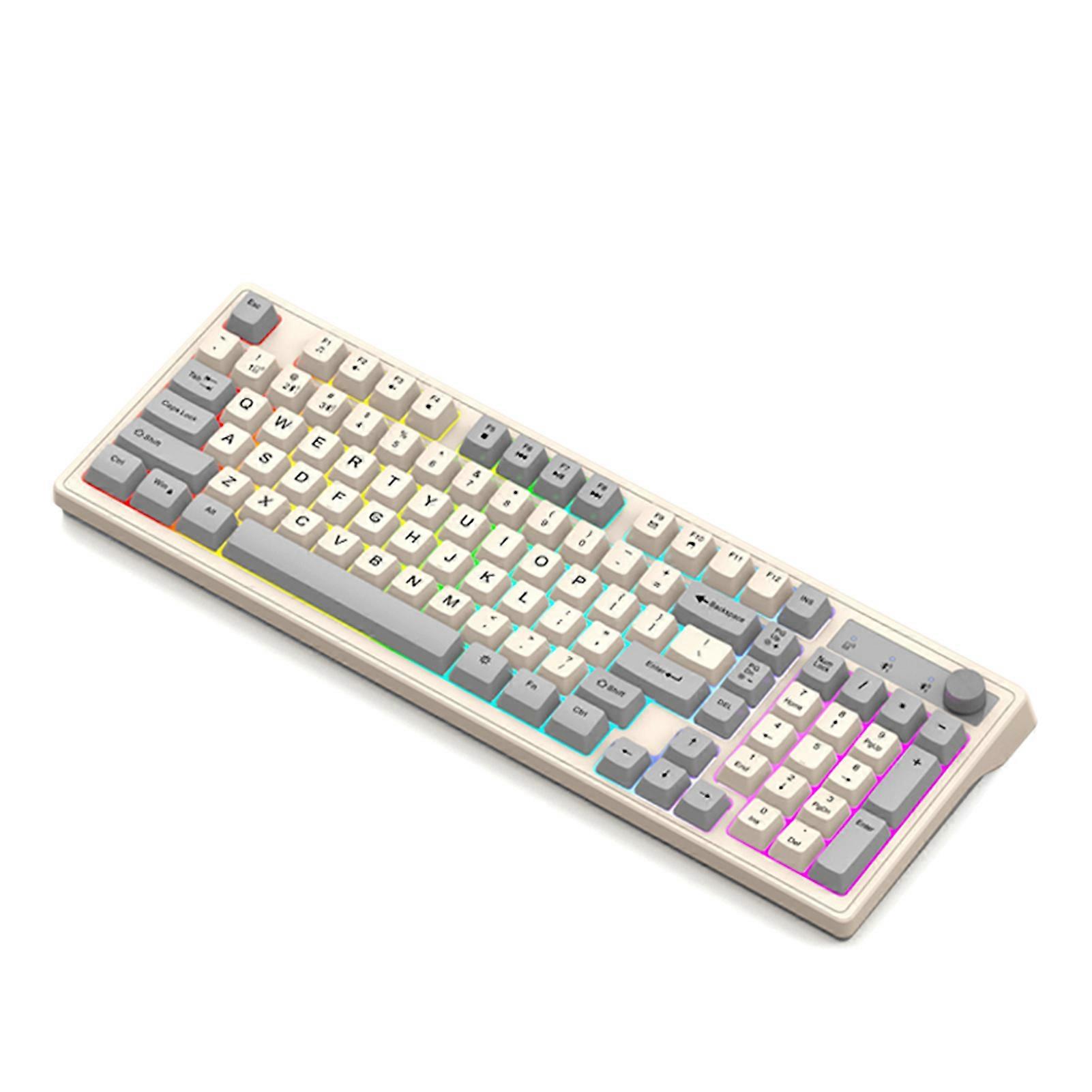 K98 2.4G Wireless Mechanical Keyboard 98 Keys Backlit Rechargeable with Volume Control