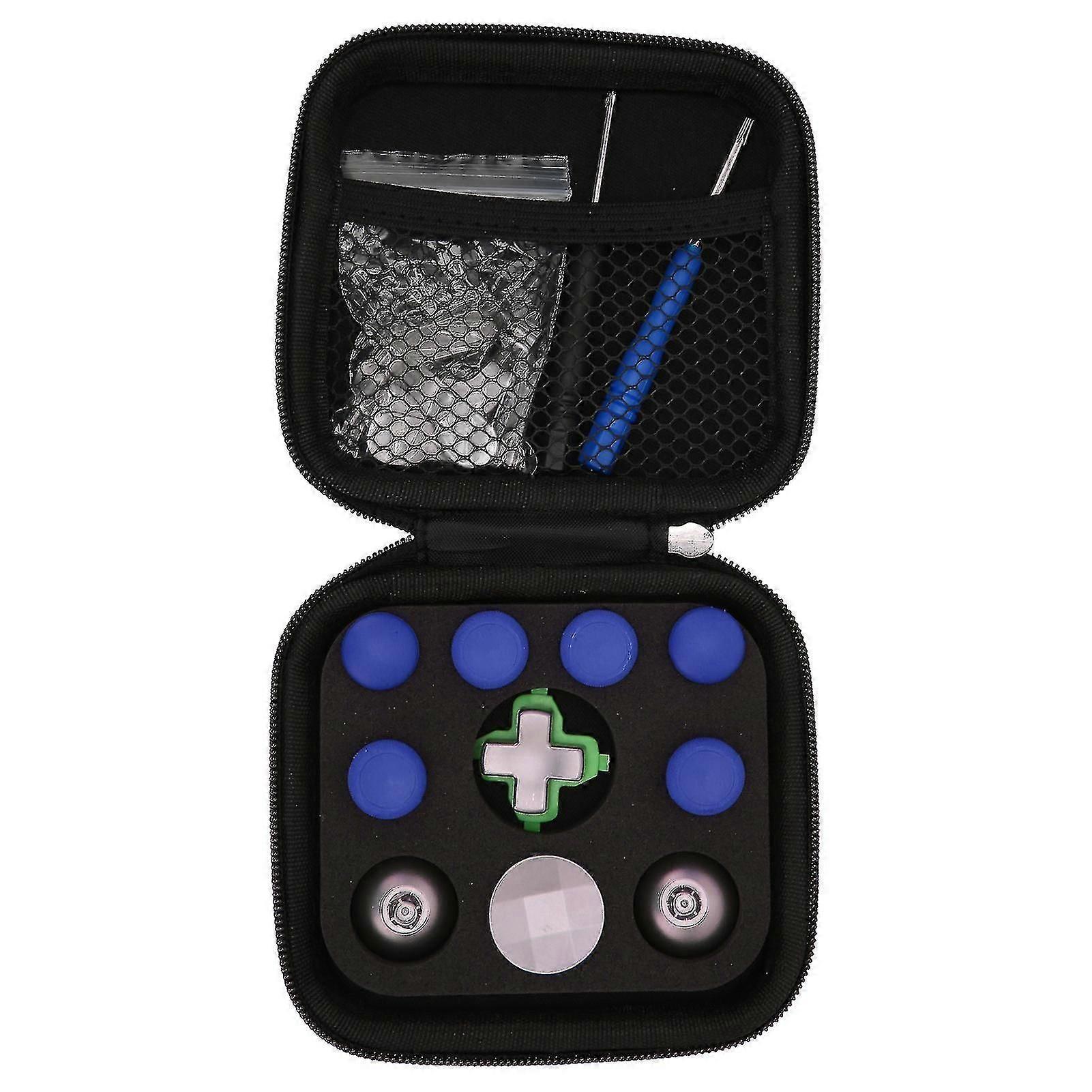 Handle Metal Button Paddle Set Professional Aluminum Alloy Replacement Control Button Paddle Kit for PS4 Blue