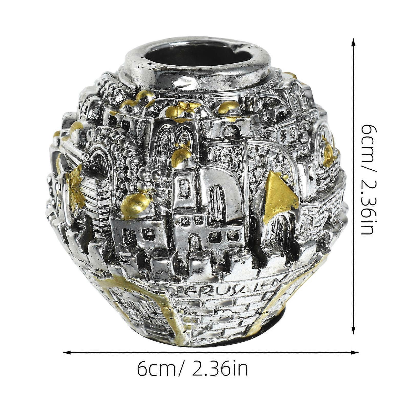 4Pcs Resin Religious Candlestick Candle Holder for Table Decoration Silver