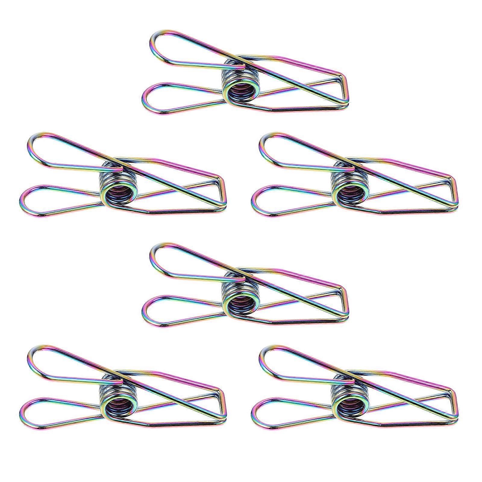 Practical Clips Iron Utility Metal Clips Displaying Multi-Colored 6Pcs