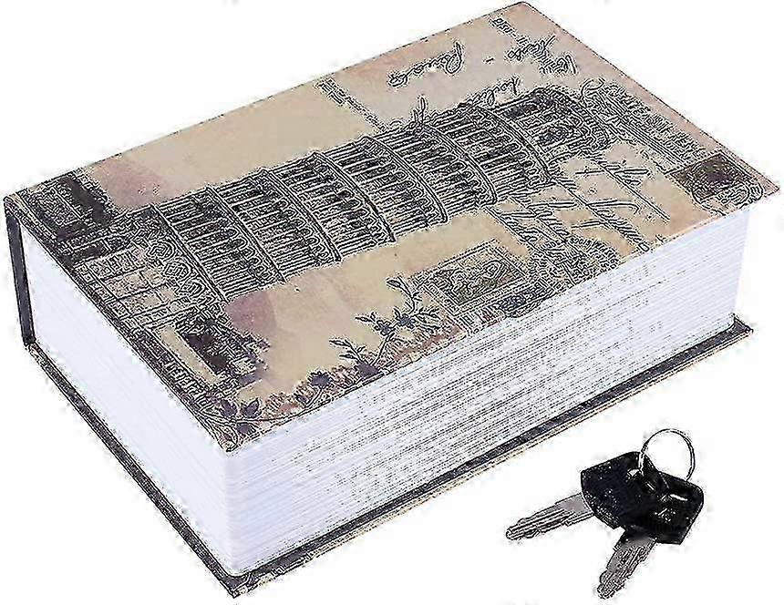 Book Safe Box,Portable Hidden Security Book Storage Case with Key Lock