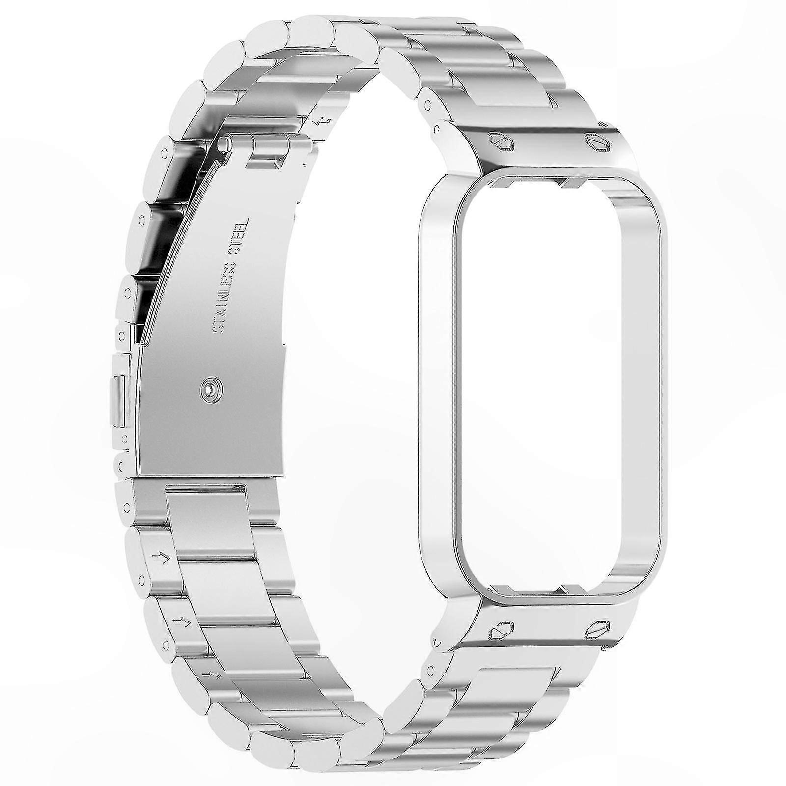 Activity Tracker with Metal Strap and Watch Frame Accessory for Smart Band 8