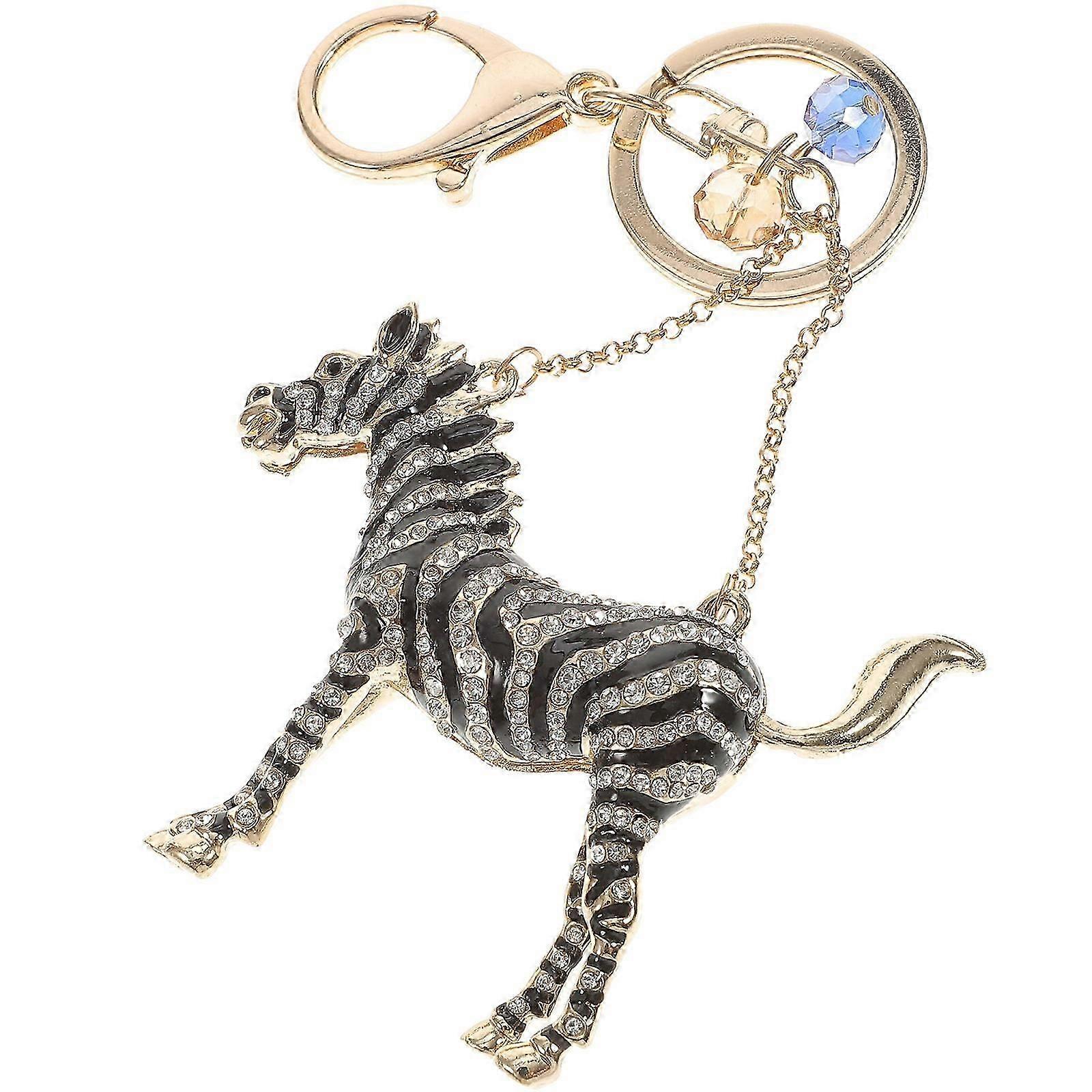 Cute Keychain Charms Zebra Engraved Key Tag Children Multi-Function 2.82.20.6in Keyring 1Pack