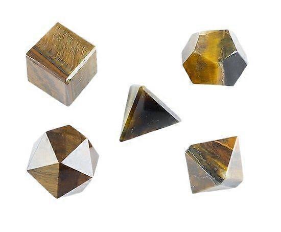 Tiger Eye Five Geometry Stone Set