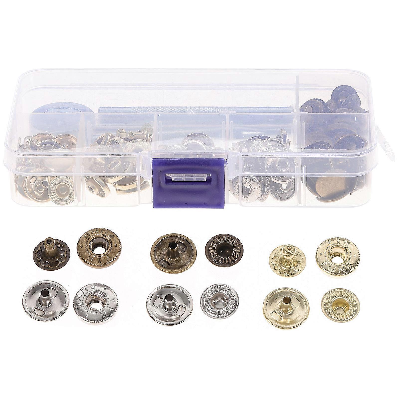 Snap Button Replacement Fasteners With Punch And Setting Tools Silver Iron Adults Use 30 Sets