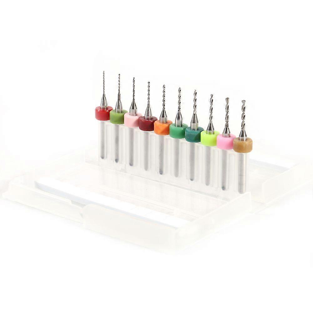 10pcs 0.6-1.5mm Cemented Carbide Mini Drill Bits Set for CNC PCB