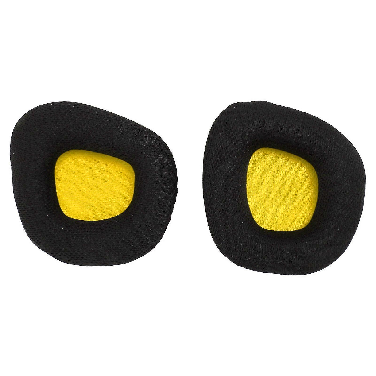 2pcs Replacement Ear Pads Noise Isolation Protein Leather Breathable Mesh Ear Cushions for Corsair Void Wireless for Void USB for Void Pro USB Yellow 