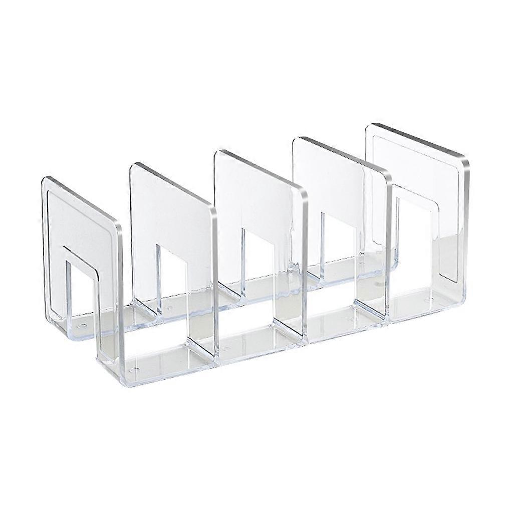 Bookend Portable Transparent Replacement 4 Compartment Organizing Study Dorm Desktop Textbook Bookends Holder