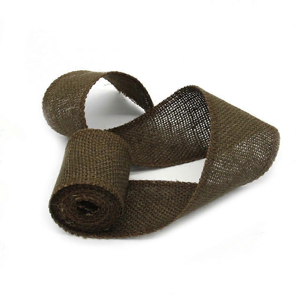 Jute Burlap Ribbon Roll for Christmas Decoration Brown 2m Material