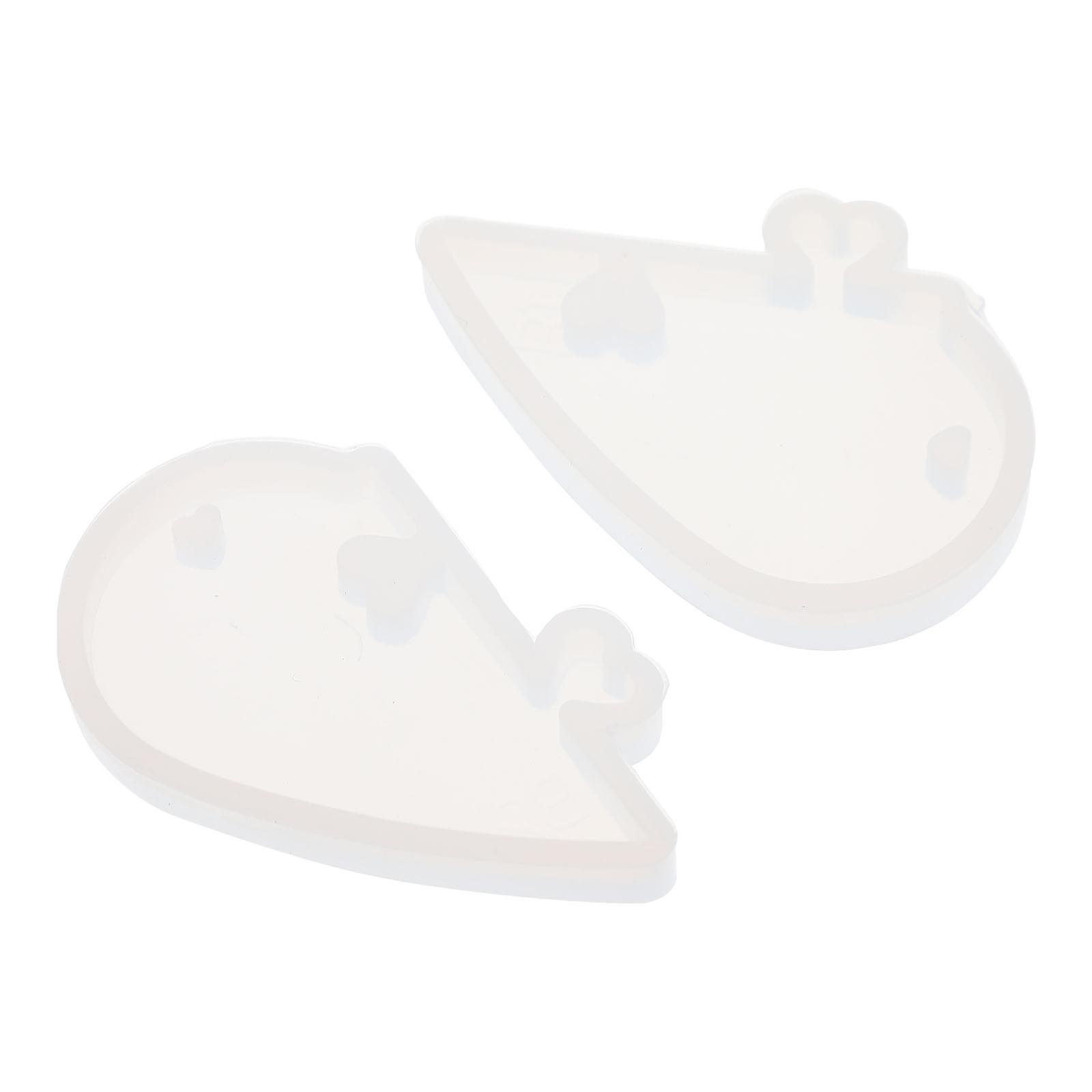 Heart Shaped Silicone Molds Pendant Mould for DIY Jewelry 2Sets Resin Casting