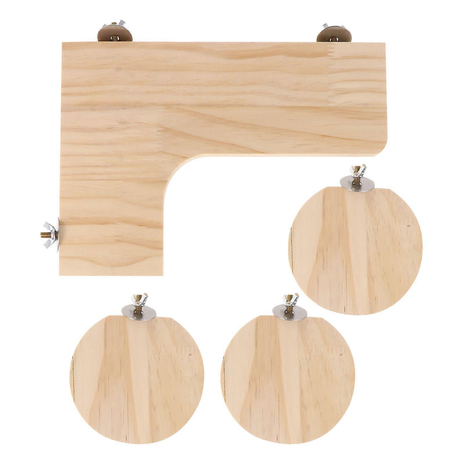 Hamster Running Toy Wood Perch Platform Climbing Toy Eliminate Boredom 4Pcs