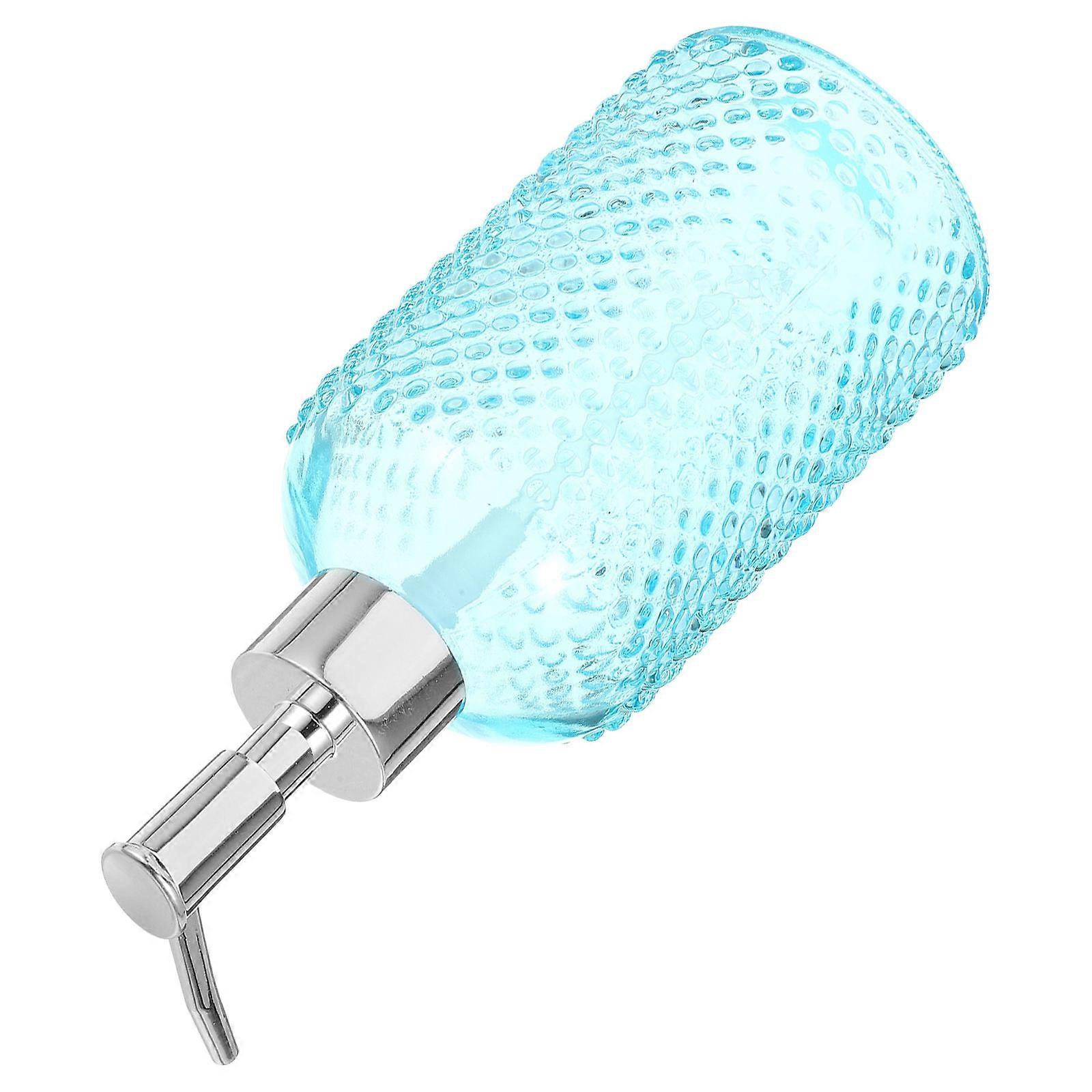 Préspumpás palack, üveg, kézi adagoló, tároláshoz, 1 db, kék