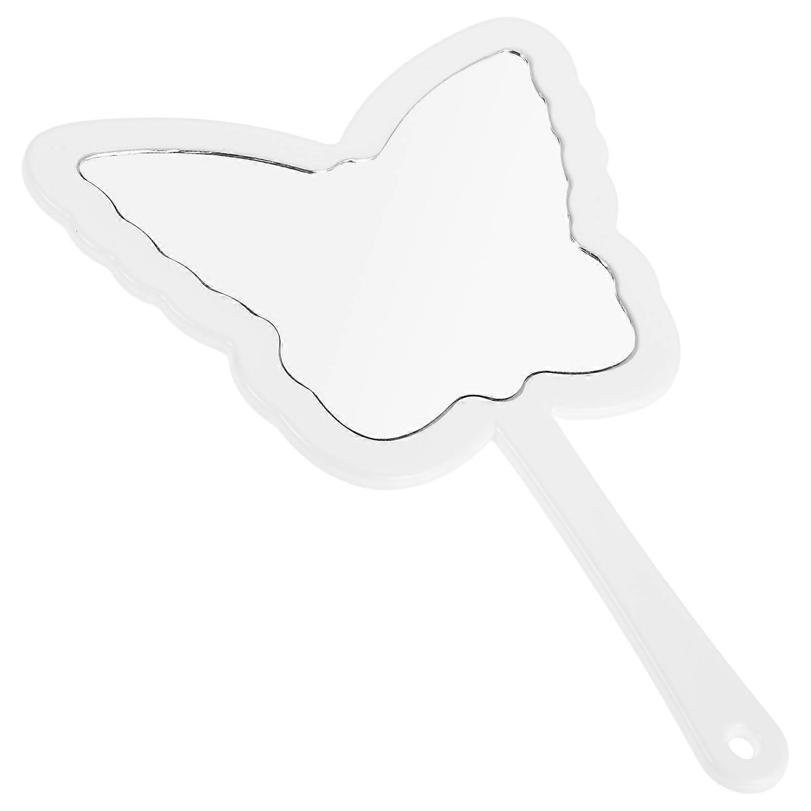 Portable Butterfly Makeup Mirror for Makeup 3Pcs with Handle White Glass