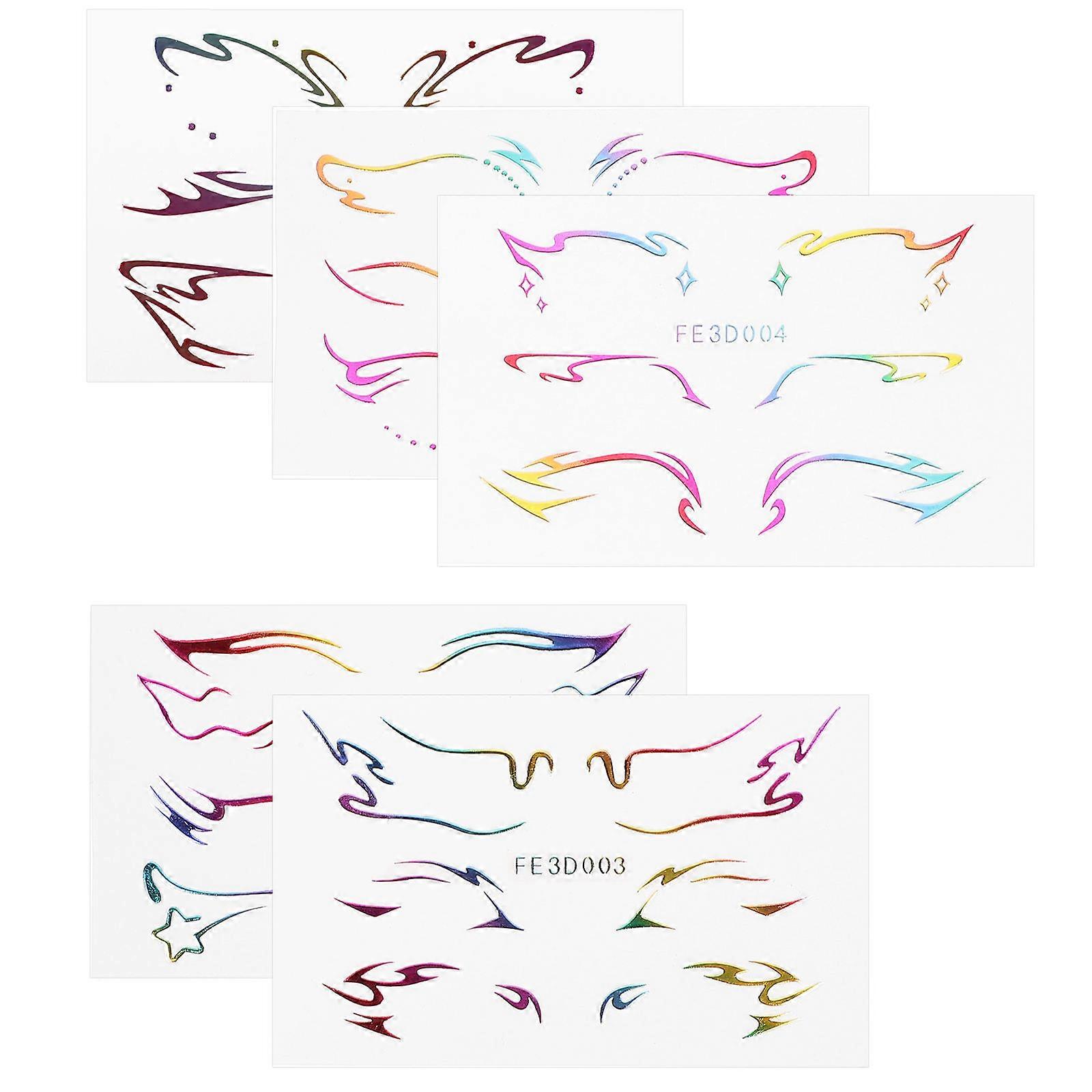Eyeliner 15 Sheets Eye Makeup Stickers Daily Makeup Assorted Color Easy To Remove
