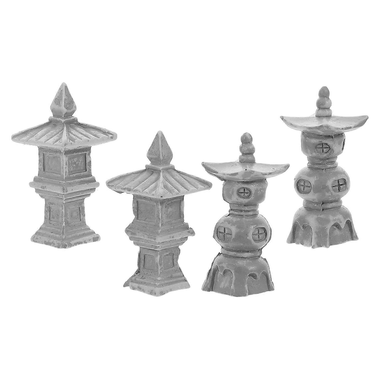 Miniature Resin Pavilion Model for Sand Table Decoration 12Pcs Vintage Set