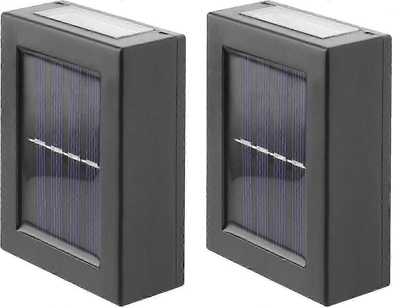Set von 2 Up Down Solarbetriebene Außenwandleuchten Warmweiß
