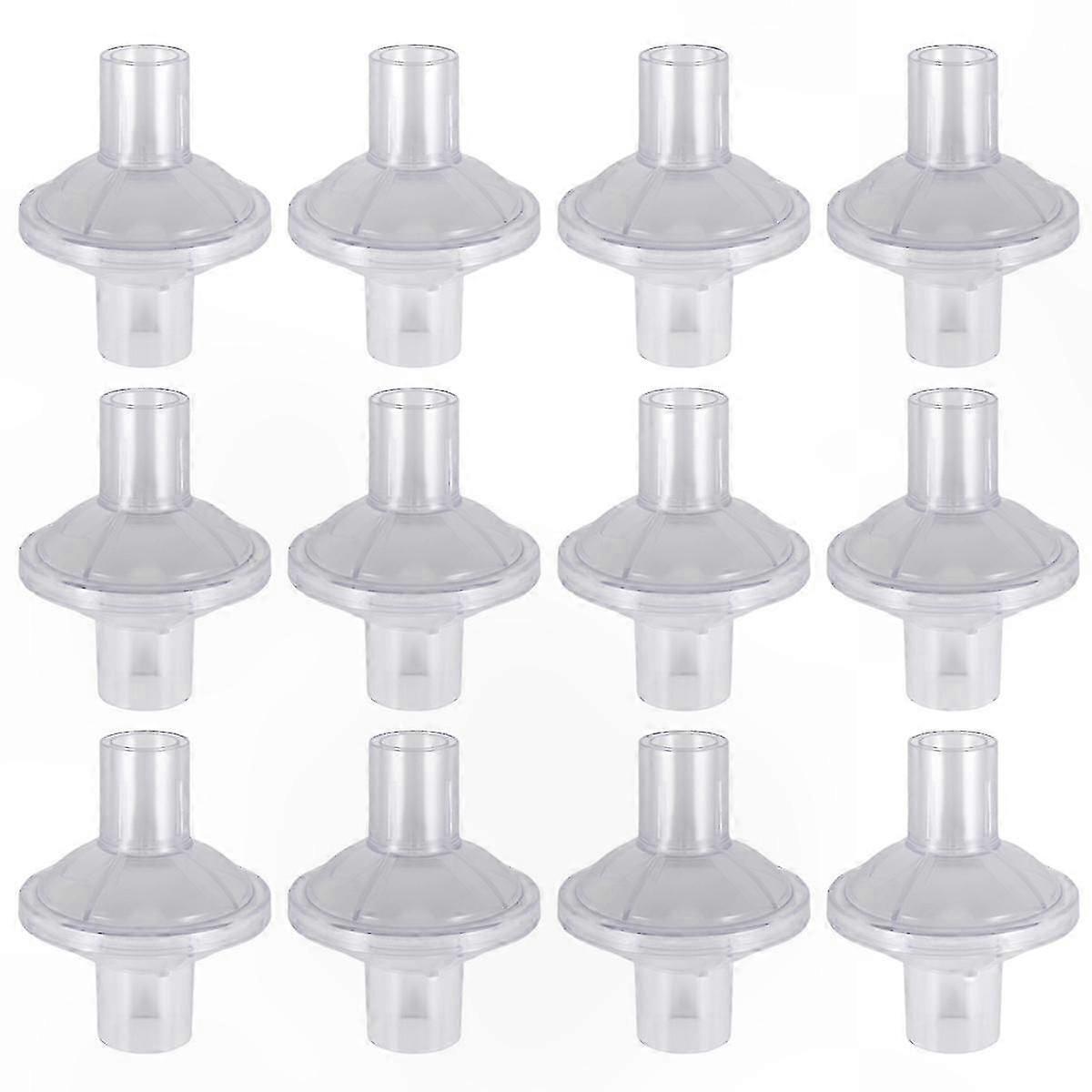 12-Pack Replacement Filters for CPAP/BiPAP Machines with In-Line Outlet Design