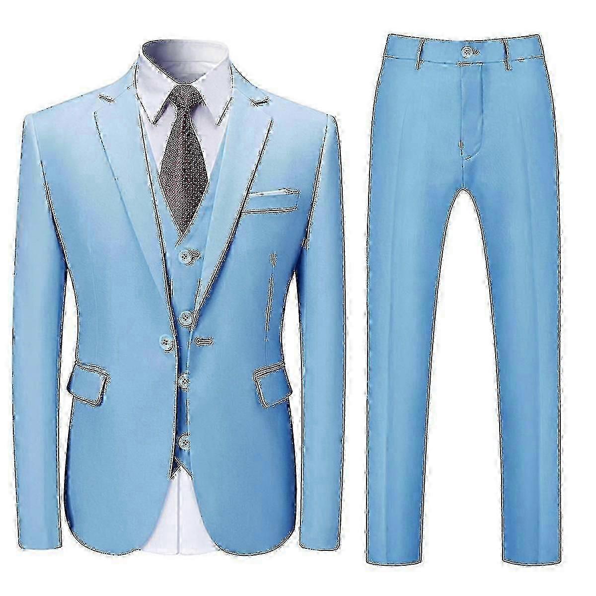 بدلات رجالية 3 قطع بدلة نحيف فورسيزونز بدلة جاكيت وبنطلون وسترة 12 لون