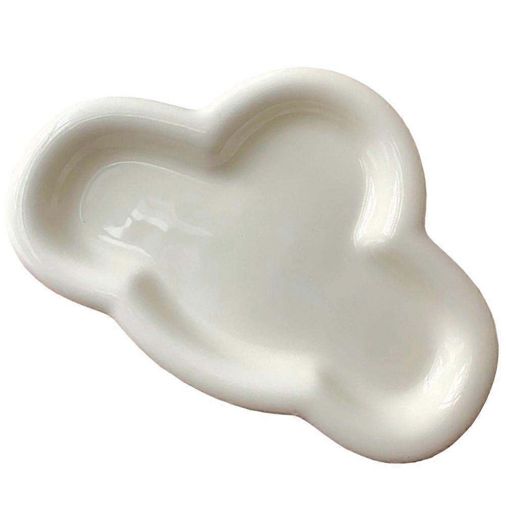 Beige Cloud Shape Ceramic Jewelry Tray for Home Use 2Pcs Small Ring Dish