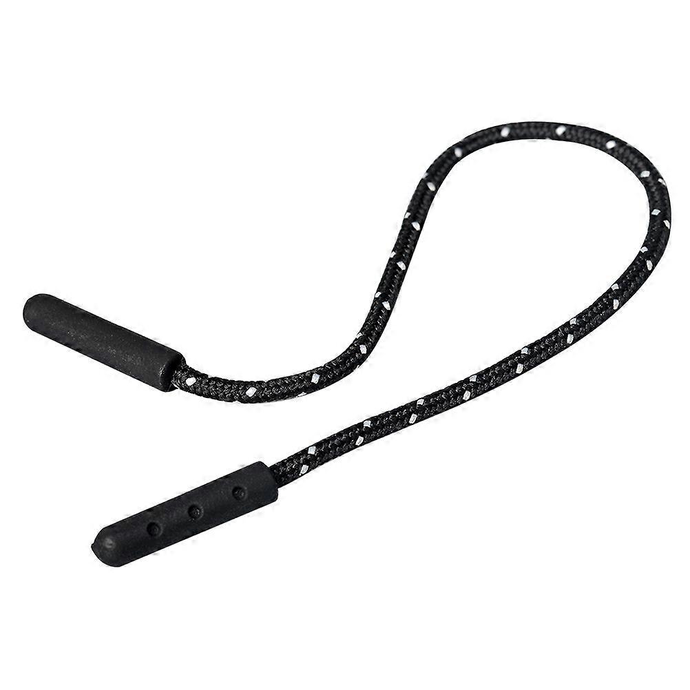 Zipper Pulling Ropes For Luggage Coats Jackets Multi-purpose 60 Pcs Black Tail Buckles Durable Puller