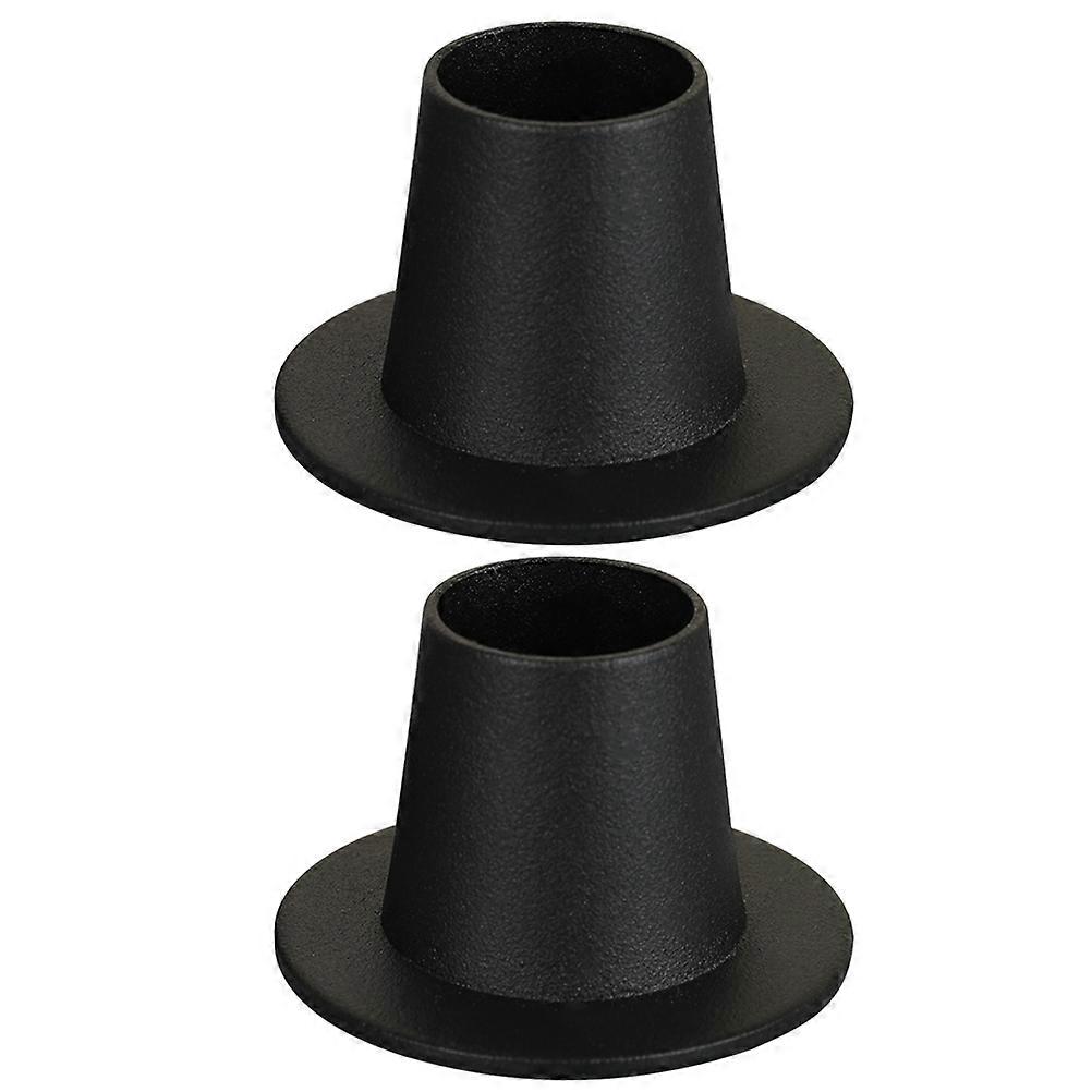Black Candle Holder Small Iron Candlestick Holder for Wedding 4Pcs