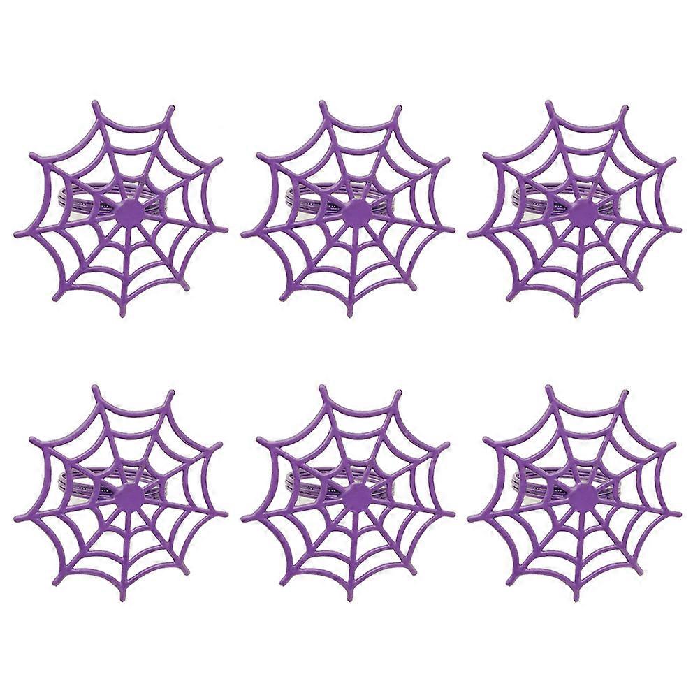 Halloween Serviette Buckles Alloy Spider Net Design for 12Pcs Dining