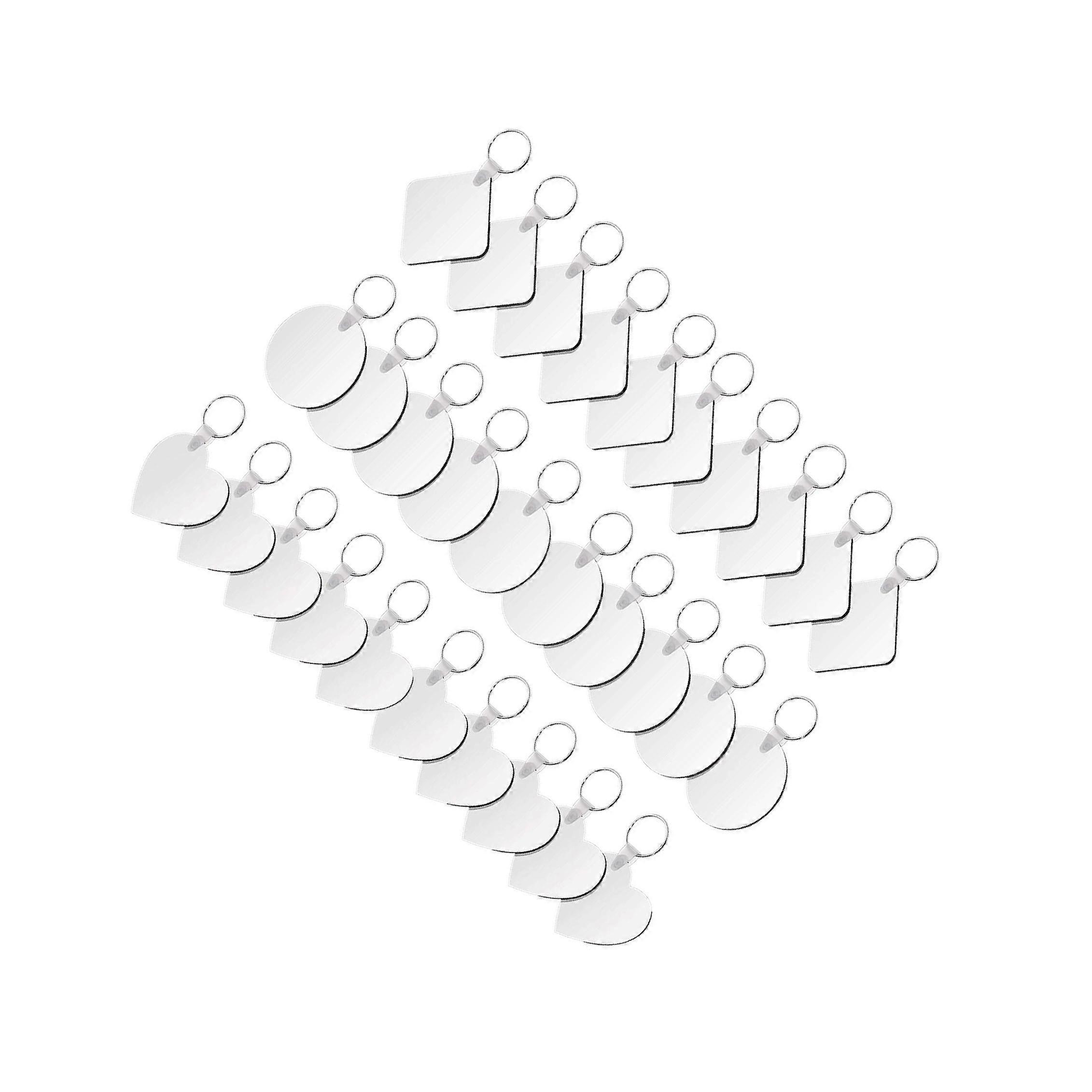 DIY Blank Keychain with Key Rings Sublimation Heat Transfer Keychains 30 Pcs