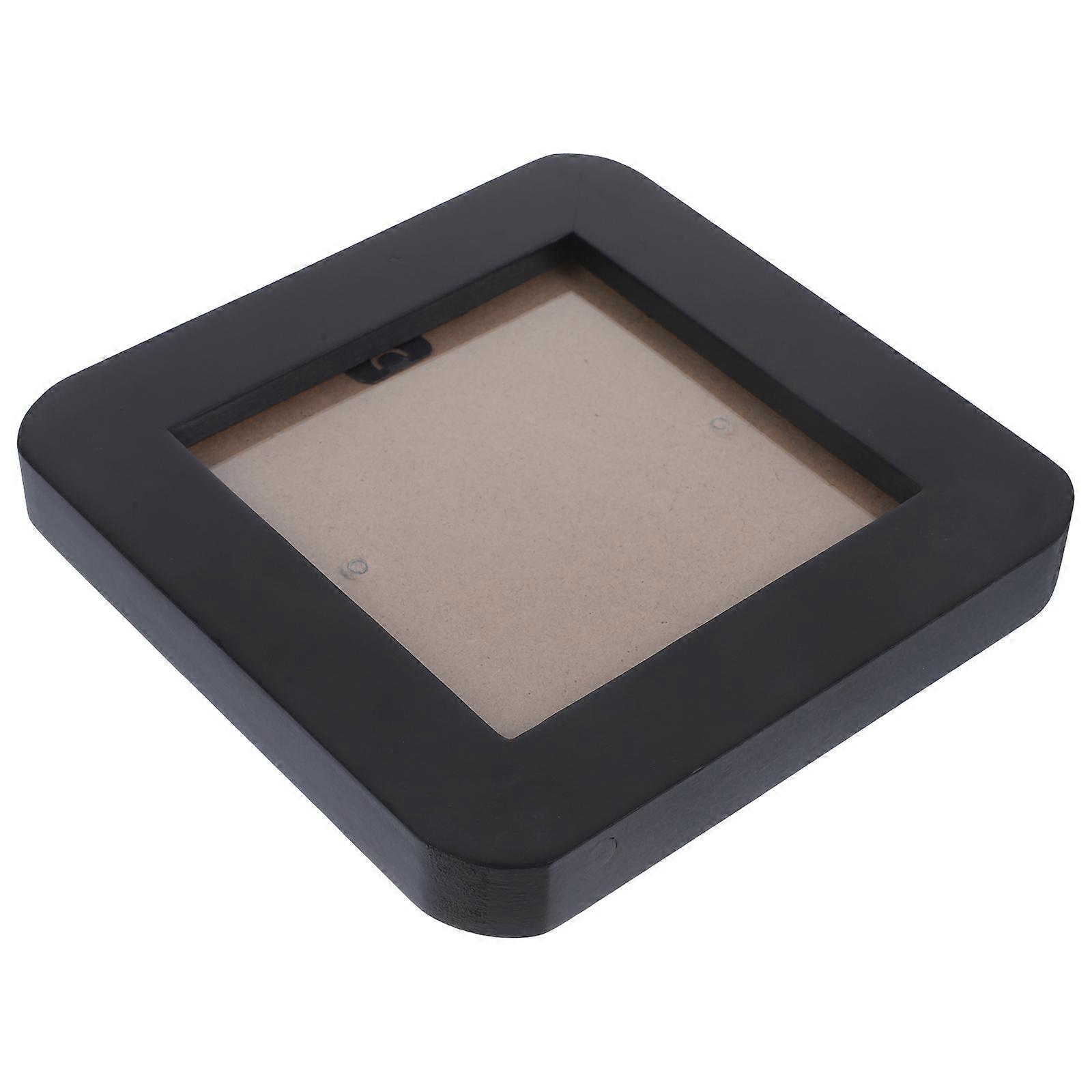 Mini Photo Frame Wood Frame for Decoration 3Pcs Black Photo Display