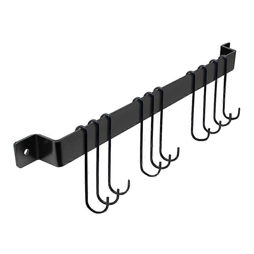 1Pcs Wall-Mounted Cookware Holder for Kitchen Use Iron Black Organizer
