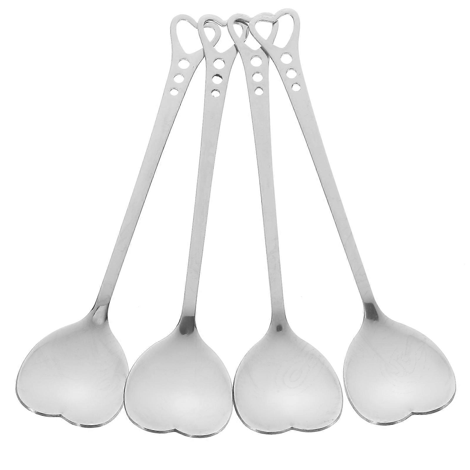 Heart Shape Coffee Spoons Modern Design Tableware for Home Dining Silver