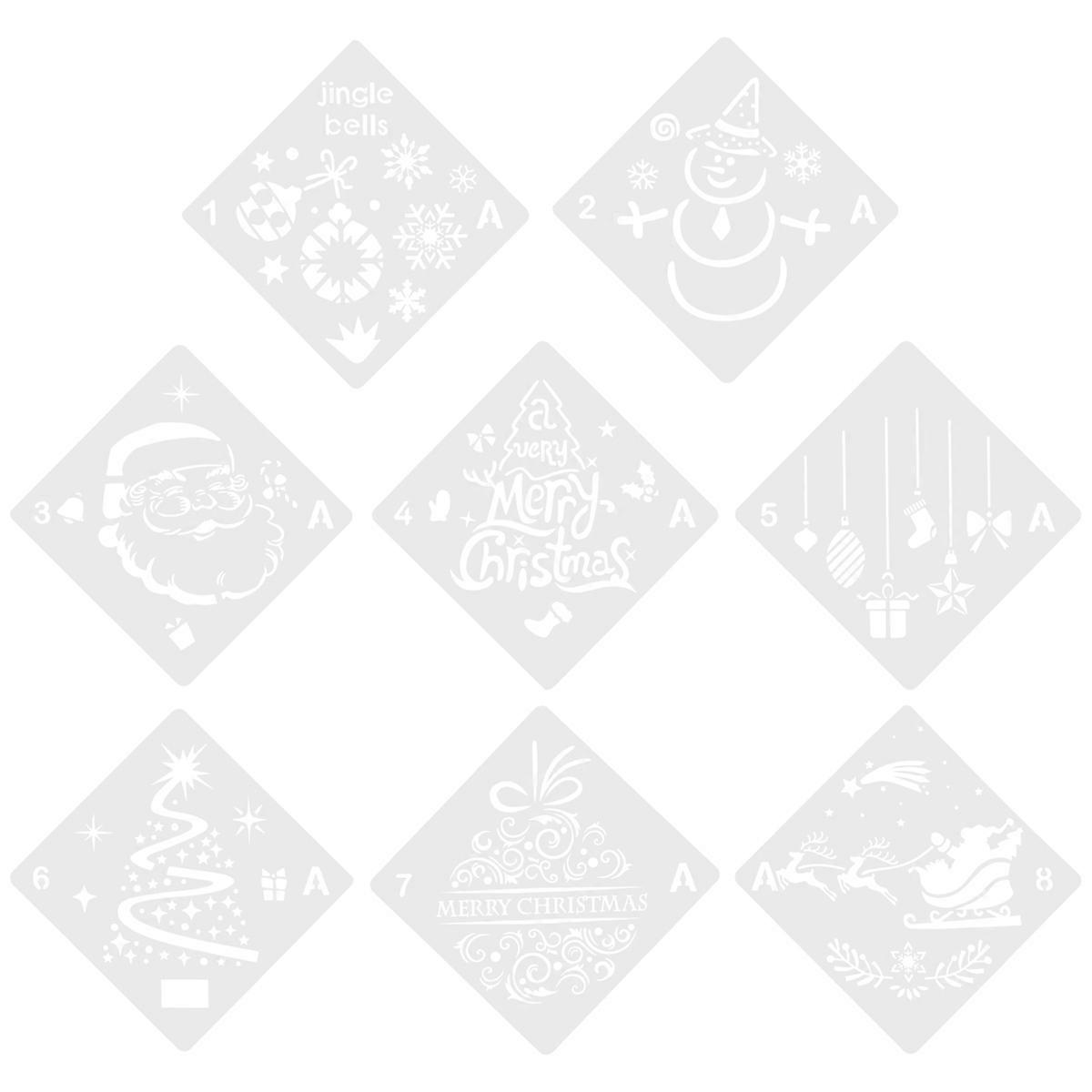 Xmas Stencils Reusable Plastic Drawing Templates for Crafts 24 Pieces