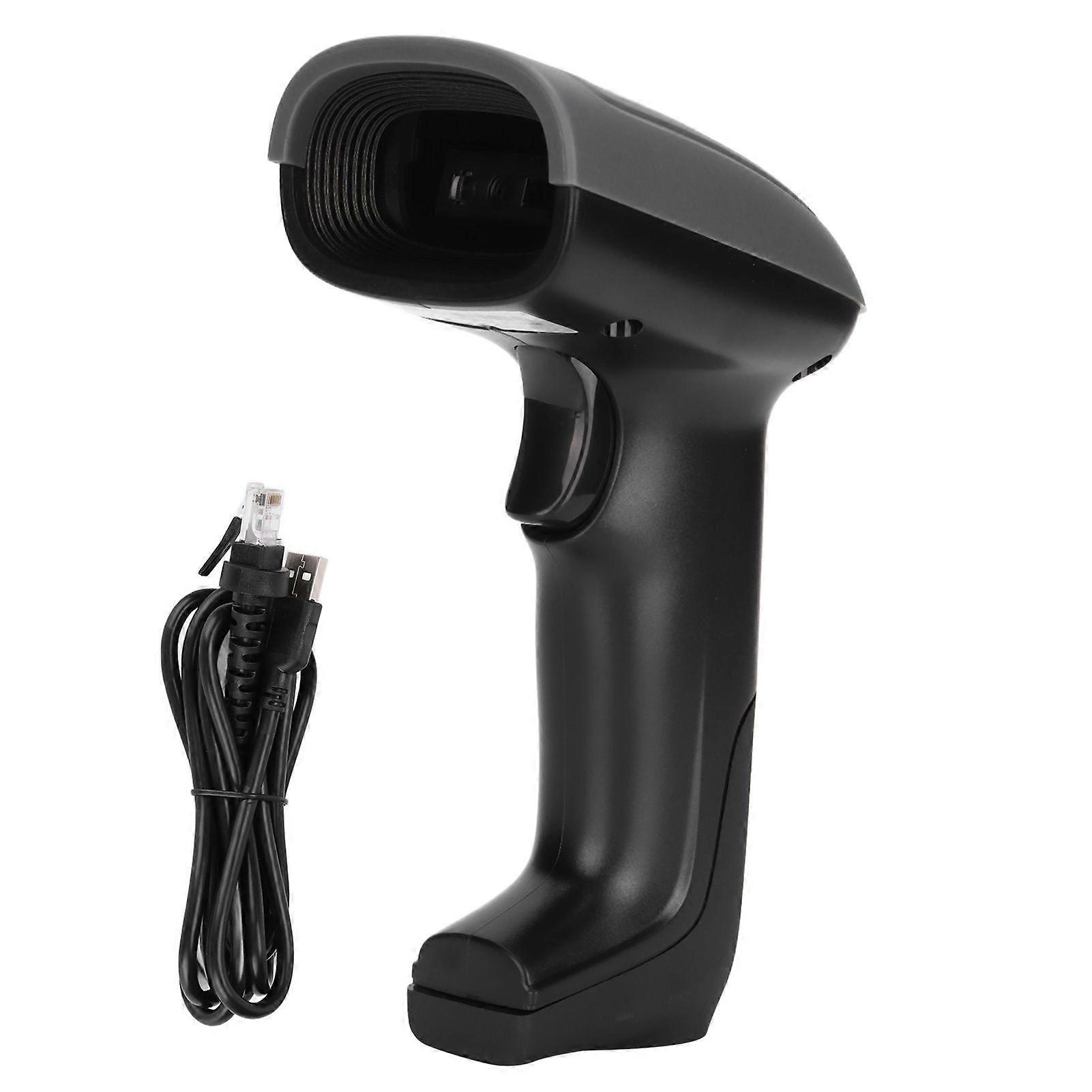 Handheld Barcode Scanner Wired 2D Bar Code Scanning Gun with Connection Cable for Supermarkets Hospitals Ticket Gates