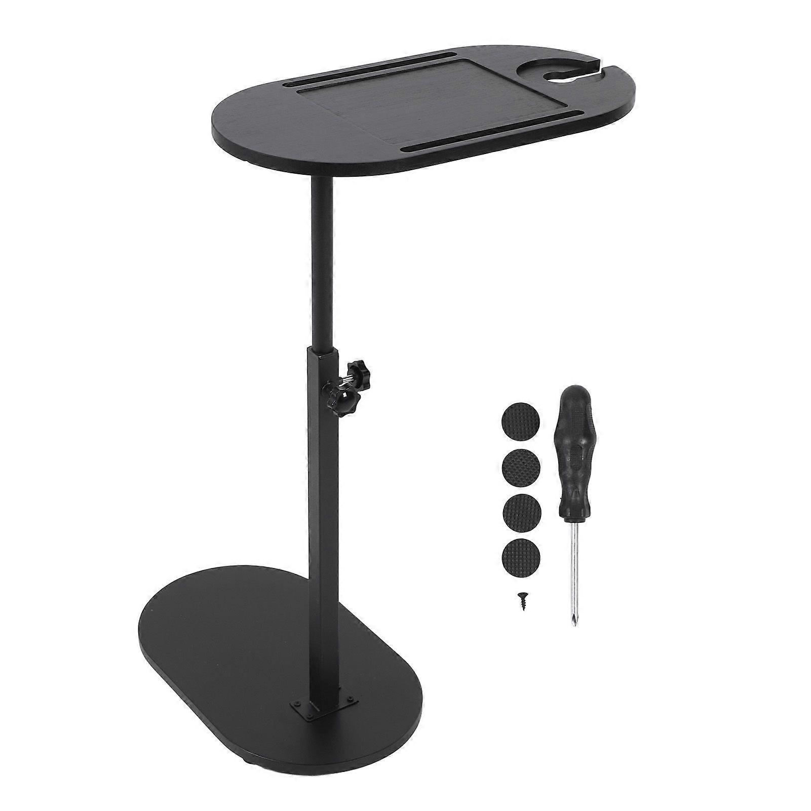 C Shaped Side Table Adjustable Height Versatile 360 Degree Rotation Wooden C Shaped Coffee Table End Table for Bedside Sofa Bathroom Bathtub