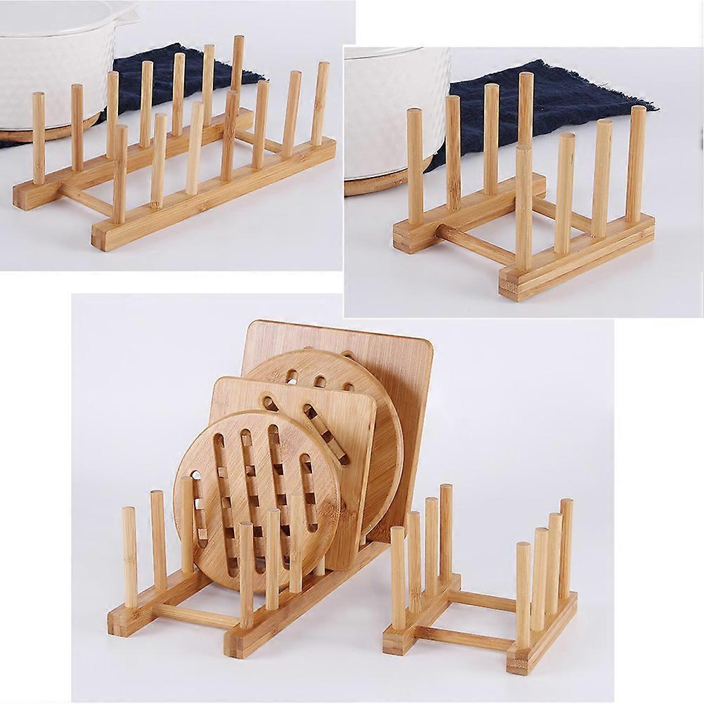 Wood Dish Rack Shelf for Drying Drainer 2Pcs Kitchen Cabinet Organizer