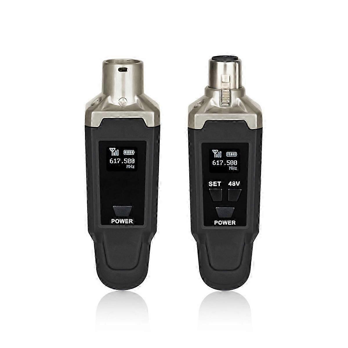 Wired to wireless microphone receiver and transmitter 48V dynamic instrument mic Wireless microphone system with 48V receiver and dynamic instrument m