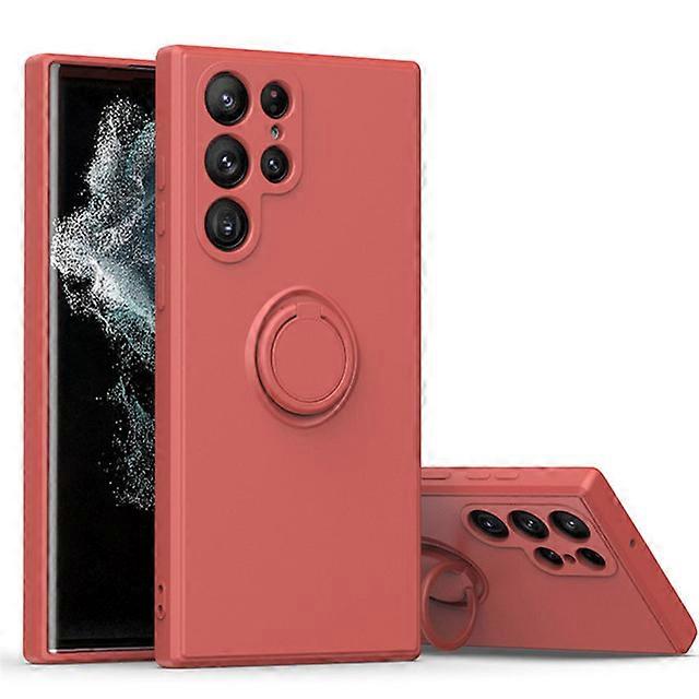 Ring Holder Magnetic Phone Case For Samsung Galaxy S25 S24 S23 S22 Ultra S21 S20 FE S10 Plus Note 20 Ultra Liquid Silicone Case