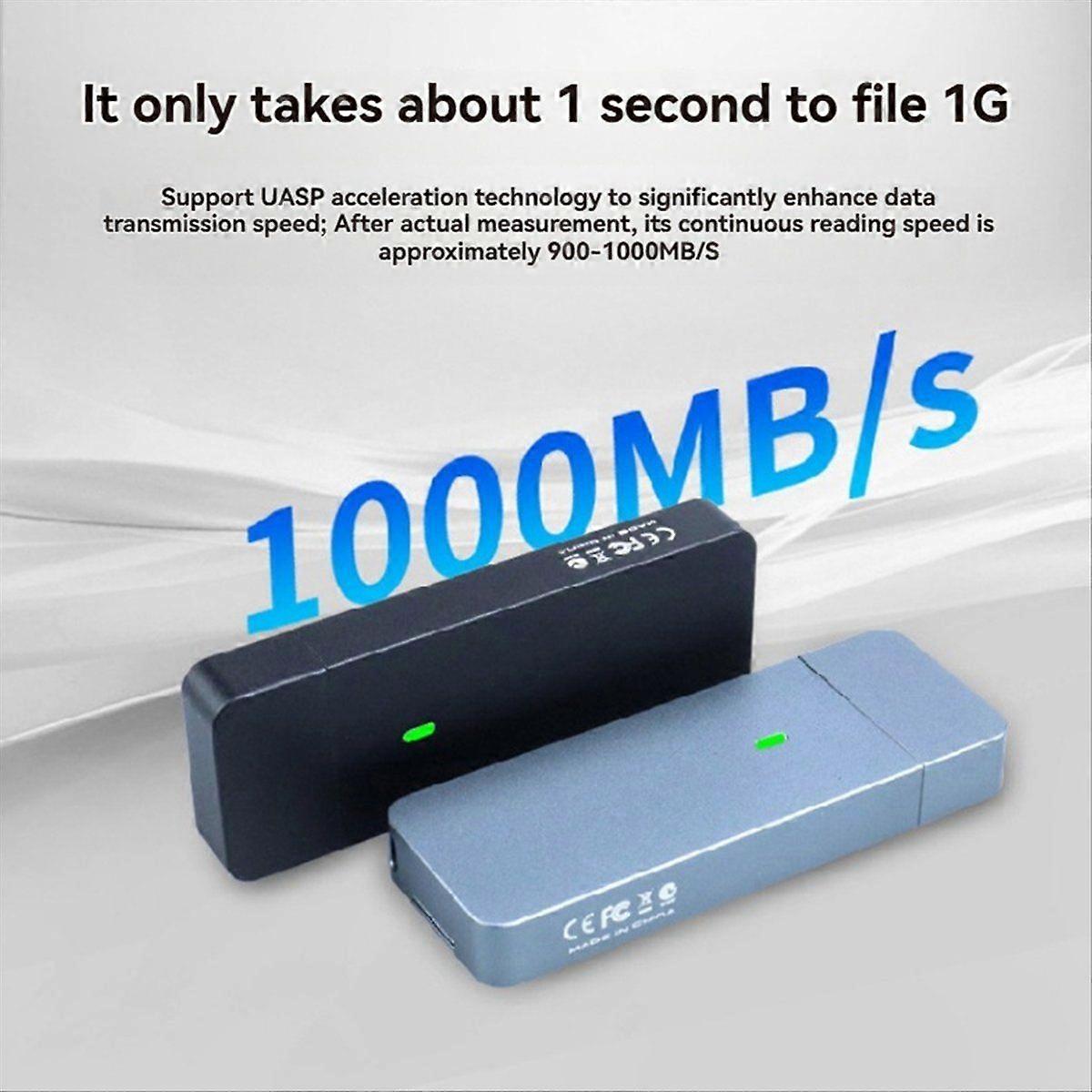 M.2 NVMe 2230 2242 SSD Enclosure USB Adapter Silver Grey