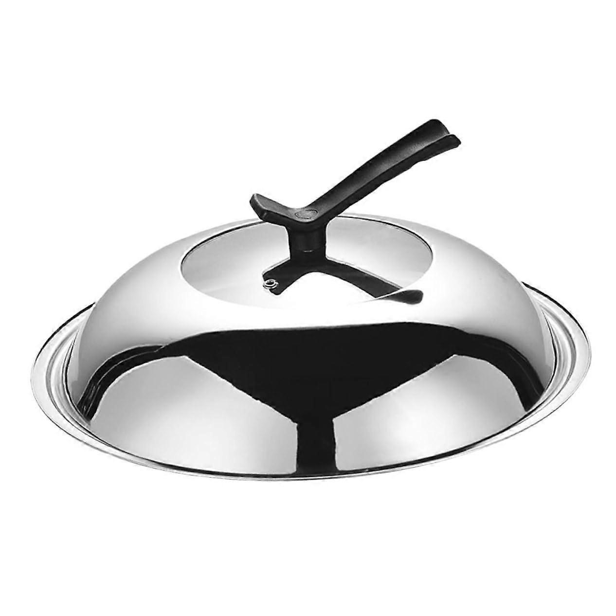 Visible Stainless Steel Pot Lid With Vent Thickened Glass Cover Overflow Protection Universal Fit