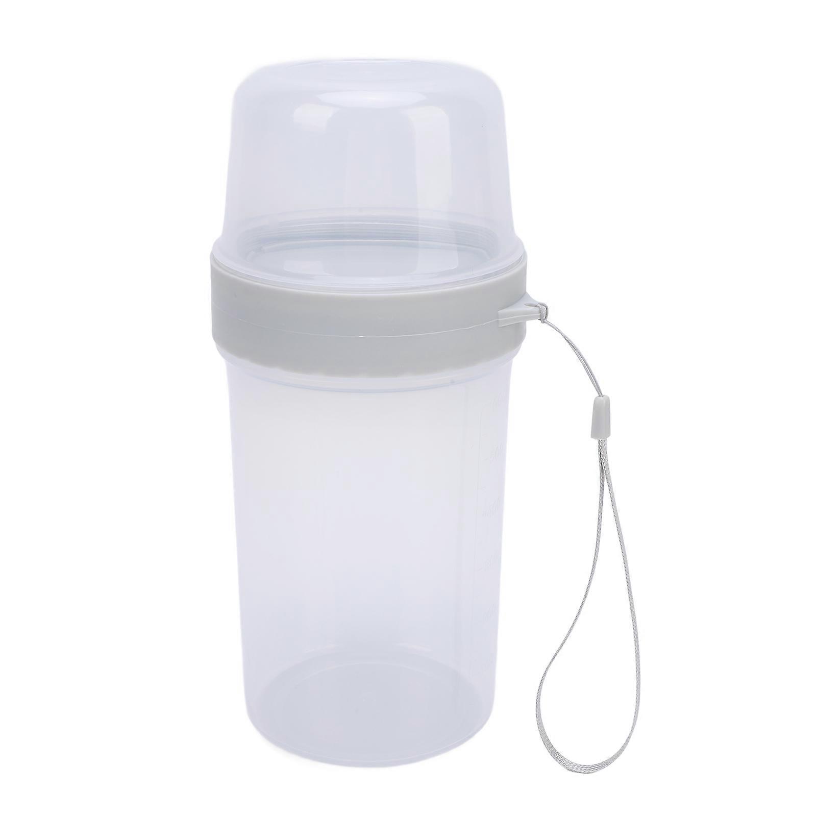 Double Layer Food Storage Cup Microwave Safe Sealed Dispenser Portable Yogurt Container for Salad Fruit Snacks Nuts 310ml+760ml 