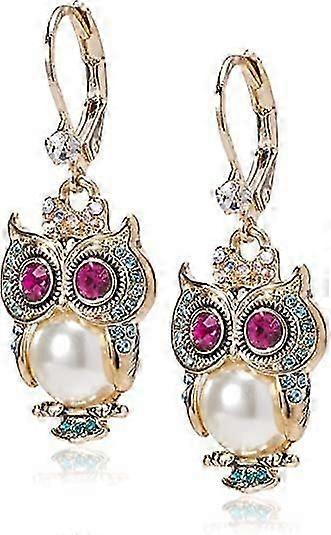Pearl Small Animal Owl Drop Earrings