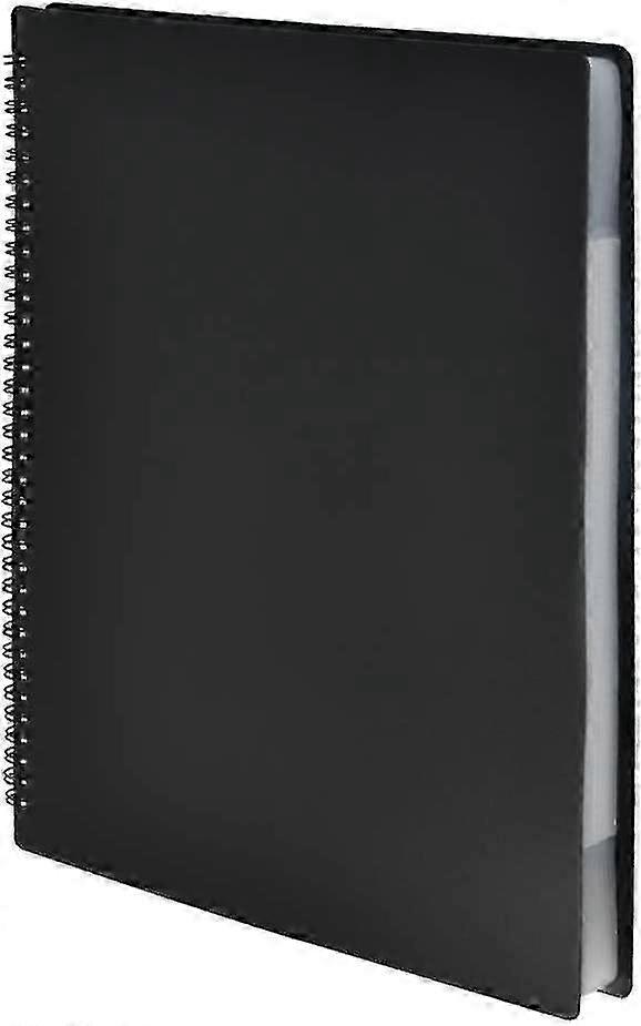Spiral Bound A4 Folder - 30 Pockets Sheet Music Organizer for Professional Use (Black)