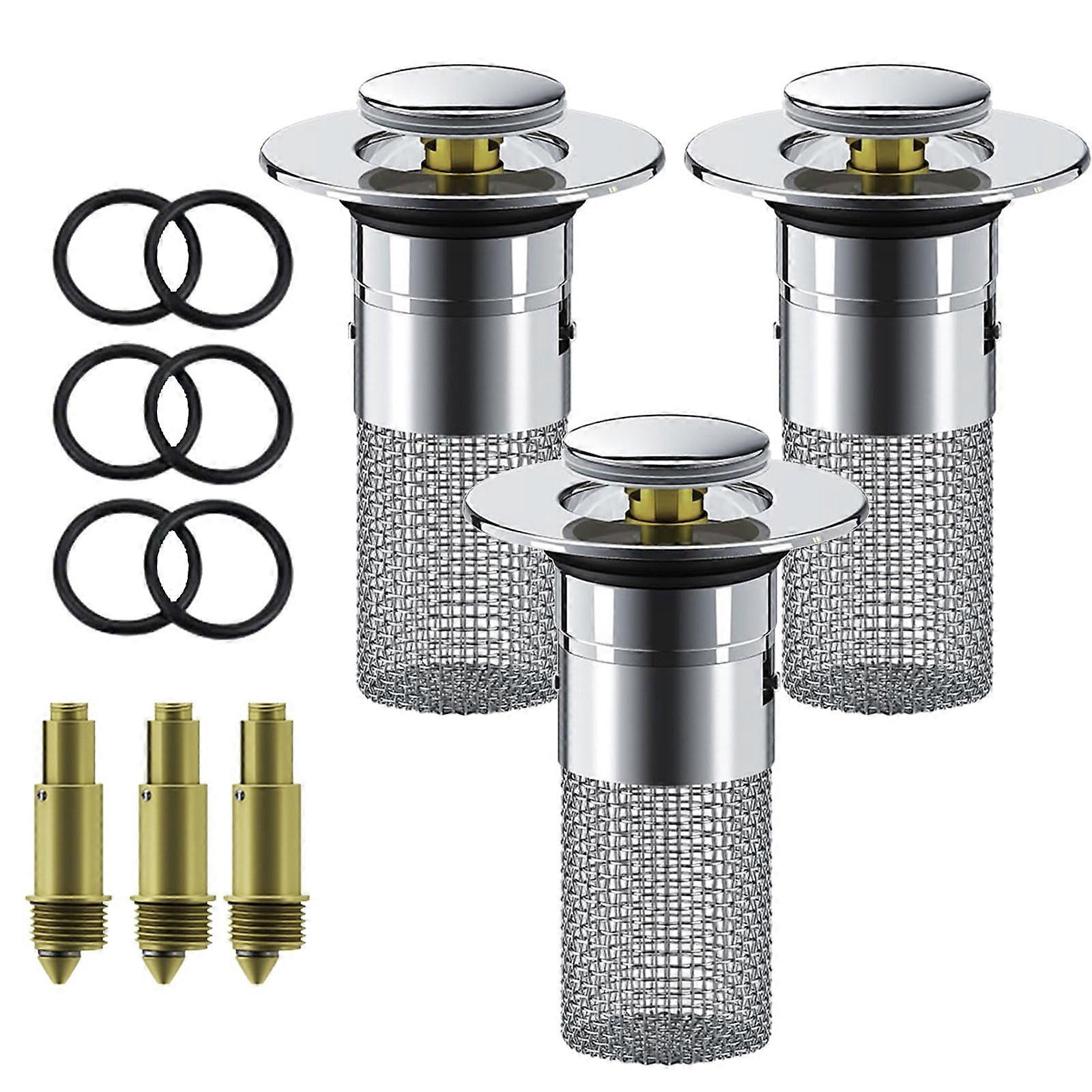 Sink Drain Plug 34—40 Mm Stainless Drain Strainers Made Of Rustproof Basin Drain Filter Sink Strainer Sink Plug Drain Plug For 34—40 Mm Drain Hole