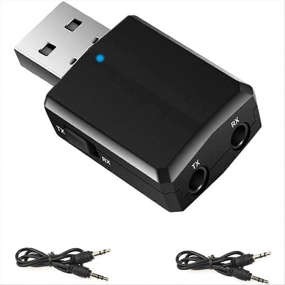 Bluetooth USB Adapter for PC, BT 5.0 Bluetooth Transmitter Receiver Adapter with 3.5mm AUX, Wireles