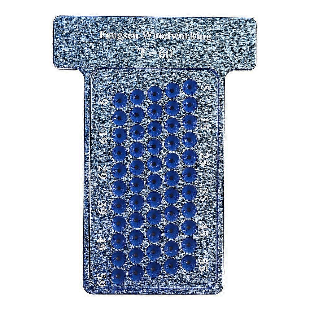 Woodworking T Type Scriber Aluminum Alloy Hole Gauge Carpenter Marking Tool (Blue)