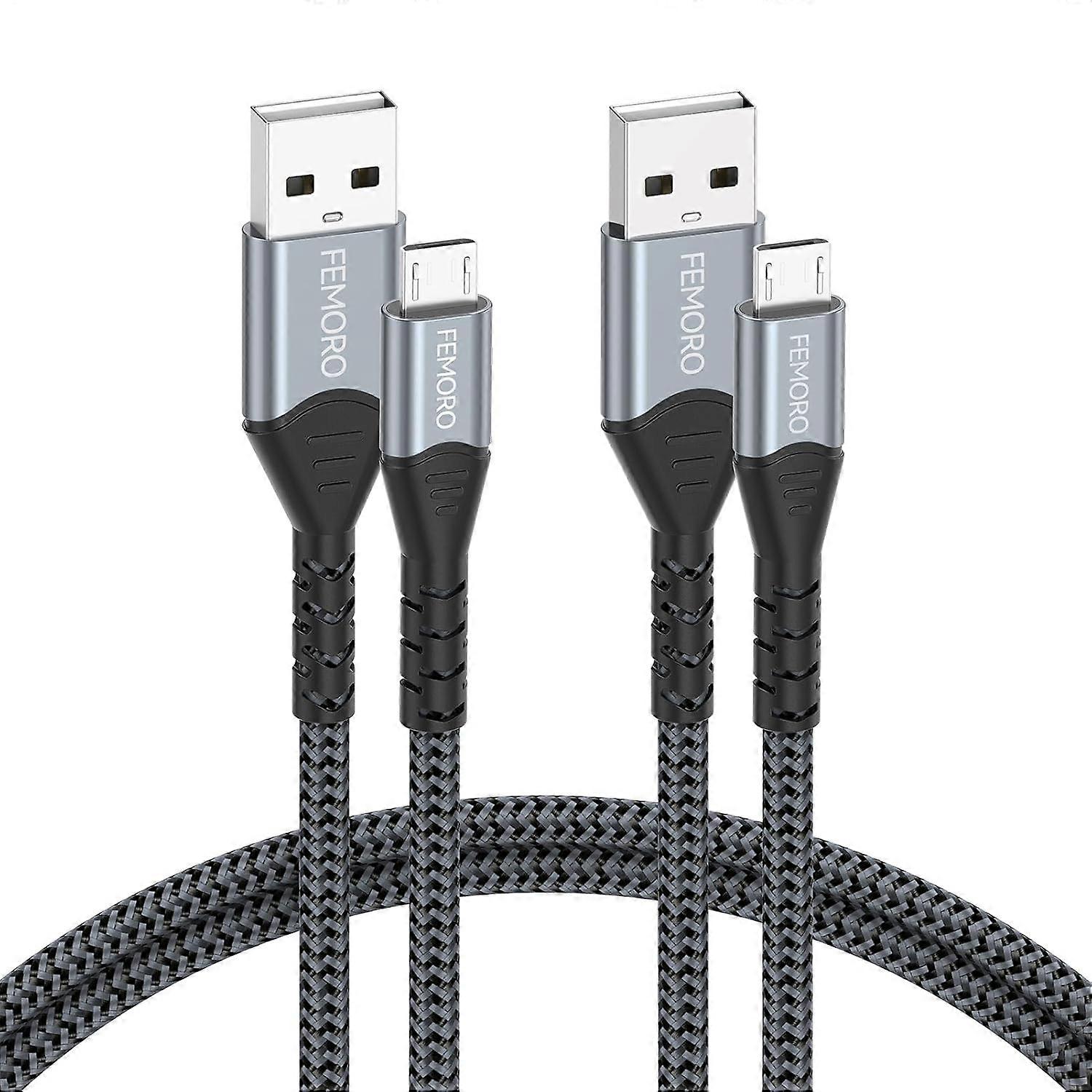 Cable 3Ft Pack of 2, USB A to 2.0 480Mbps Data Transfer & 12W Charging Cord for MicroUSB Old Android Phones Kindle Tablet MP3 PS4 and More   3 Feet